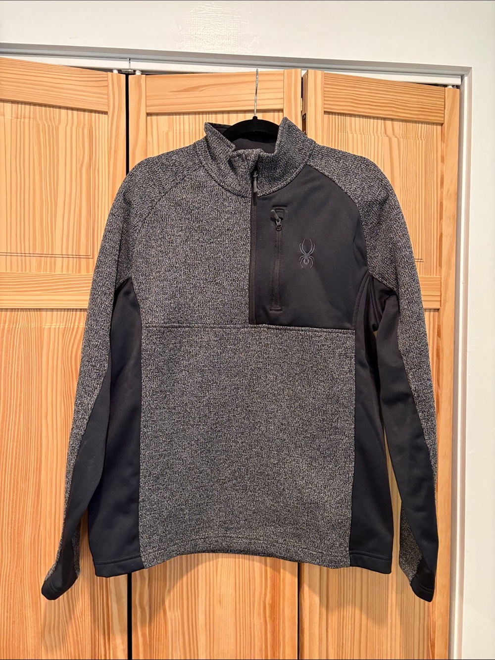 Spyder Men's Gray and Black Half-Zip Pullover